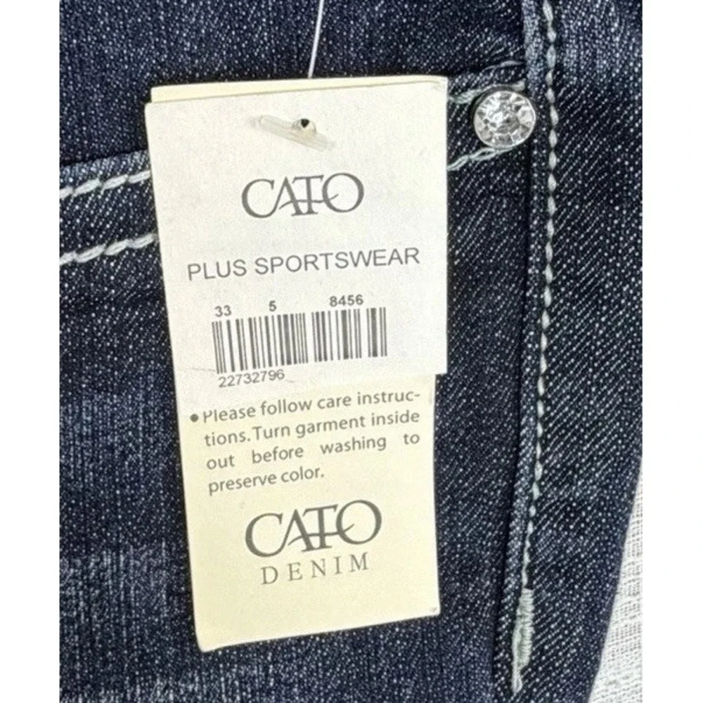 New CATO Lower Rise Boot Cut Women's Jeans 18W Dark Wash Embellished Pockets NWT
